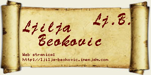 Ljilja Beoković vizit kartica